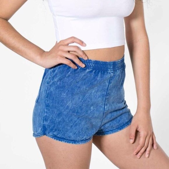 🇺🇸 American Apparel Acid Wash Dolphin Hem Shorts Made In USA - Picture 2 of 10